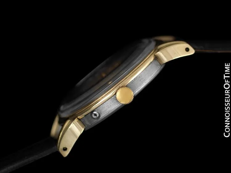 1940's Movado Vintage Triple Calendar Moon Phase - Stainless Steel & 14K Gold - The Celestograph