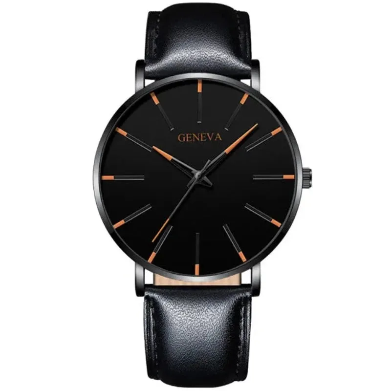 2024 Minimalist Men&#39;s Fashion Ultra Thin Watches Simple Men Business Stainless Steel Mesh Belt Quartz Watch relogio masculino