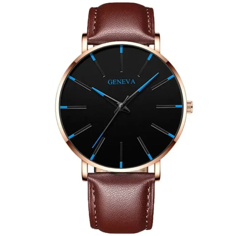 2024 Minimalist Men&#39;s Fashion Ultra Thin Watches Simple Men Business Stainless Steel Mesh Belt Quartz Watch relogio masculino