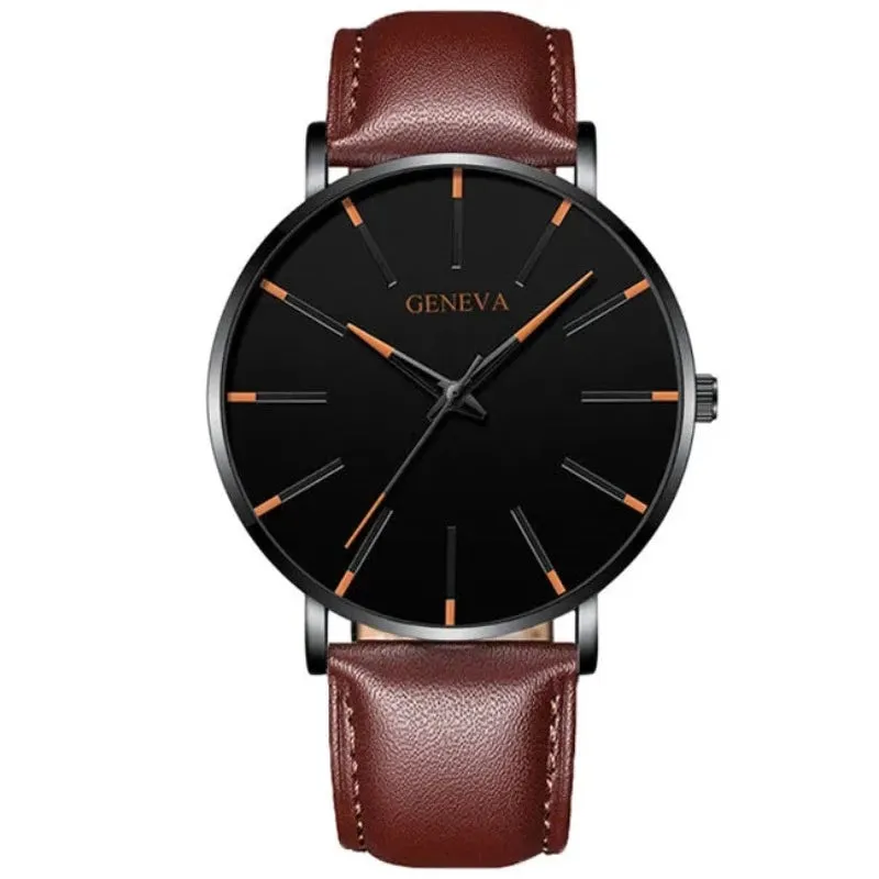 2024 Minimalist Men&#39;s Fashion Ultra Thin Watches Simple Men Business Stainless Steel Mesh Belt Quartz Watch relogio masculino