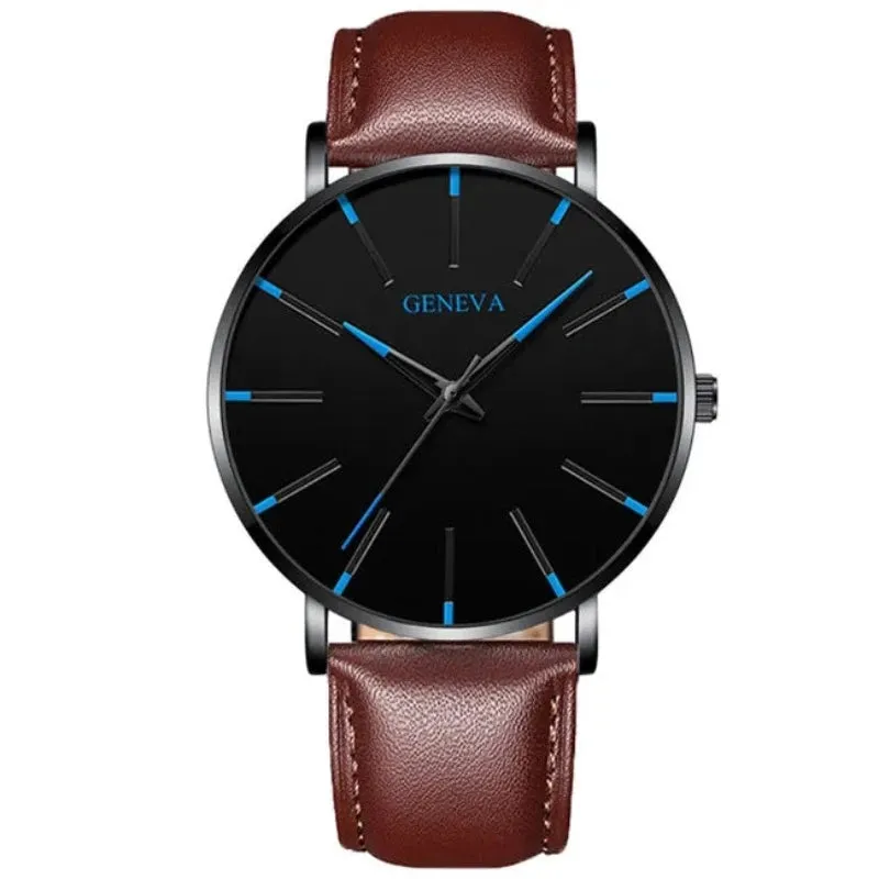 2024 Minimalist Men&#39;s Fashion Ultra Thin Watches Simple Men Business Stainless Steel Mesh Belt Quartz Watch relogio masculino