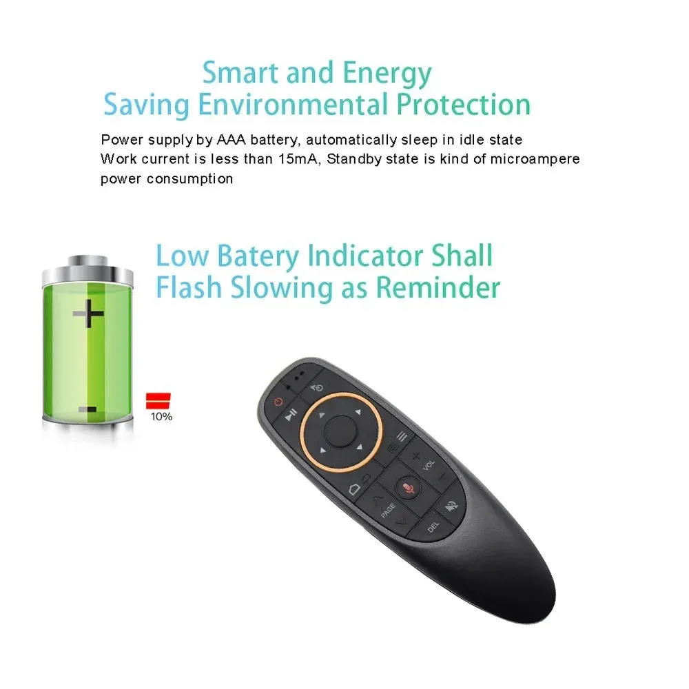 2.4G Wireless Gyroscope IR Learning Voice Remote Control G10S for Android TV Boxes