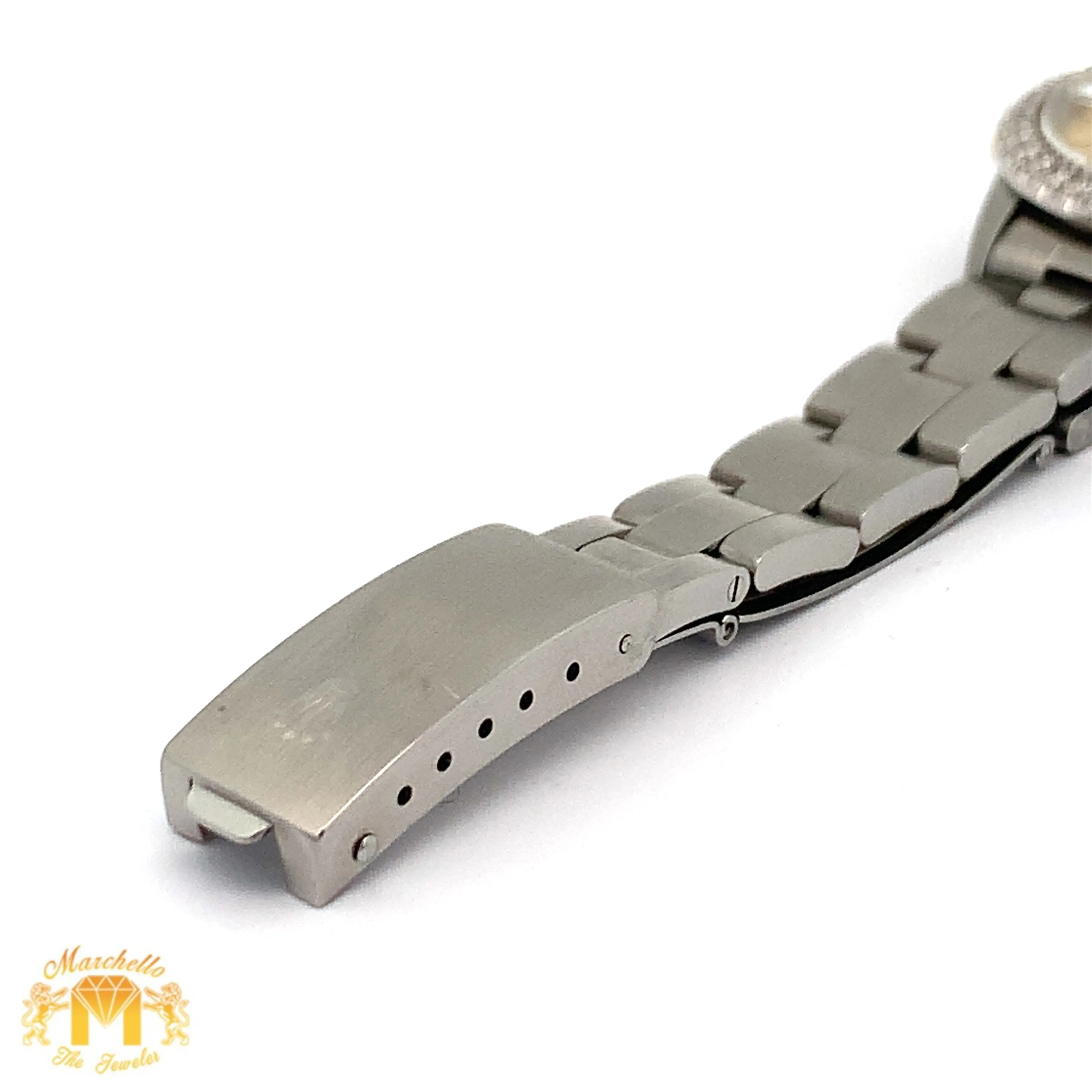 26mm Ladies`Rolex Datejust Watch with Stainless Steel Oyster Bracelet (diamond bezel, champagne dial)