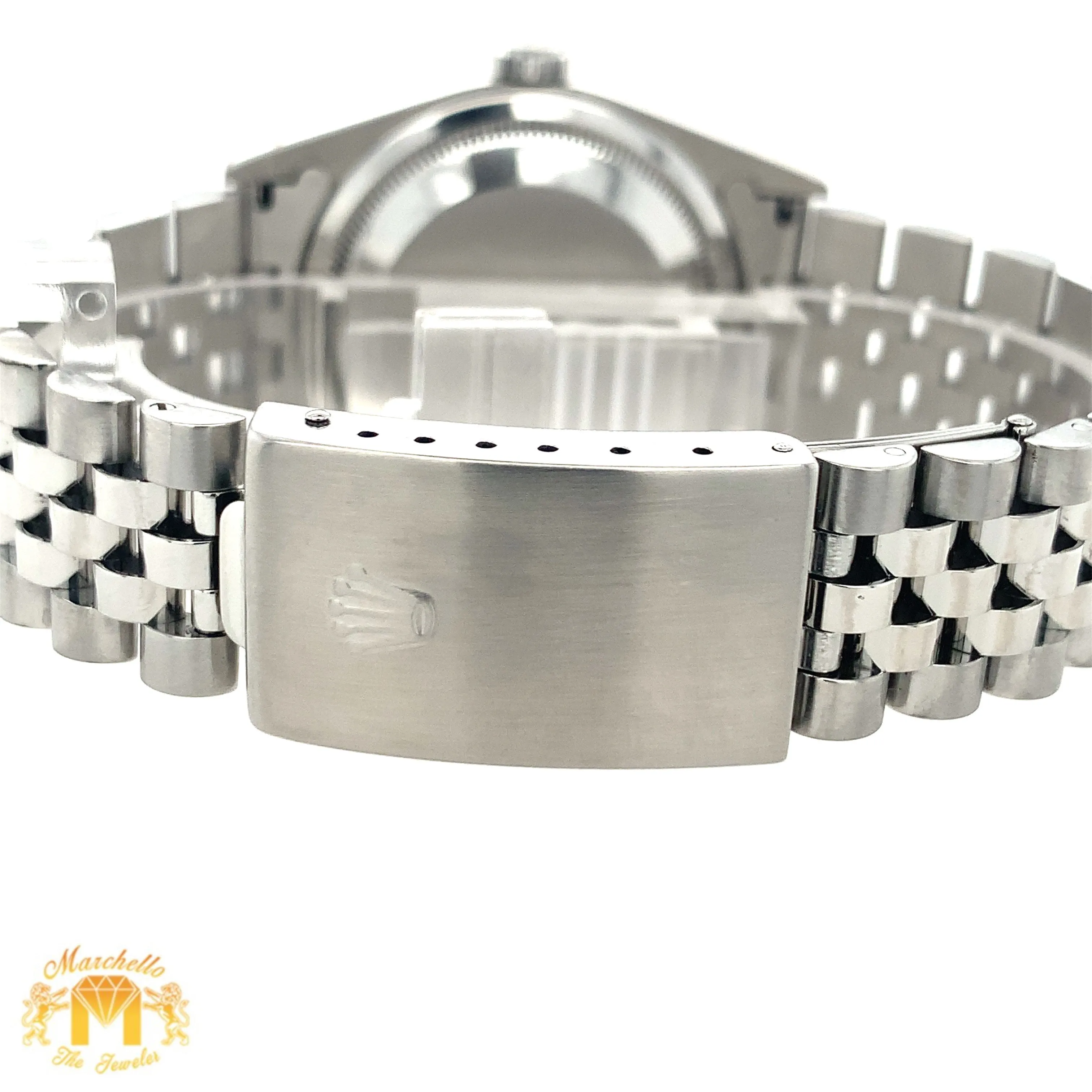 36mm Rolex Datejust Watch with Stainless Steel Jubilee Bracelet (quick-set, silver dial with Roman numerals)