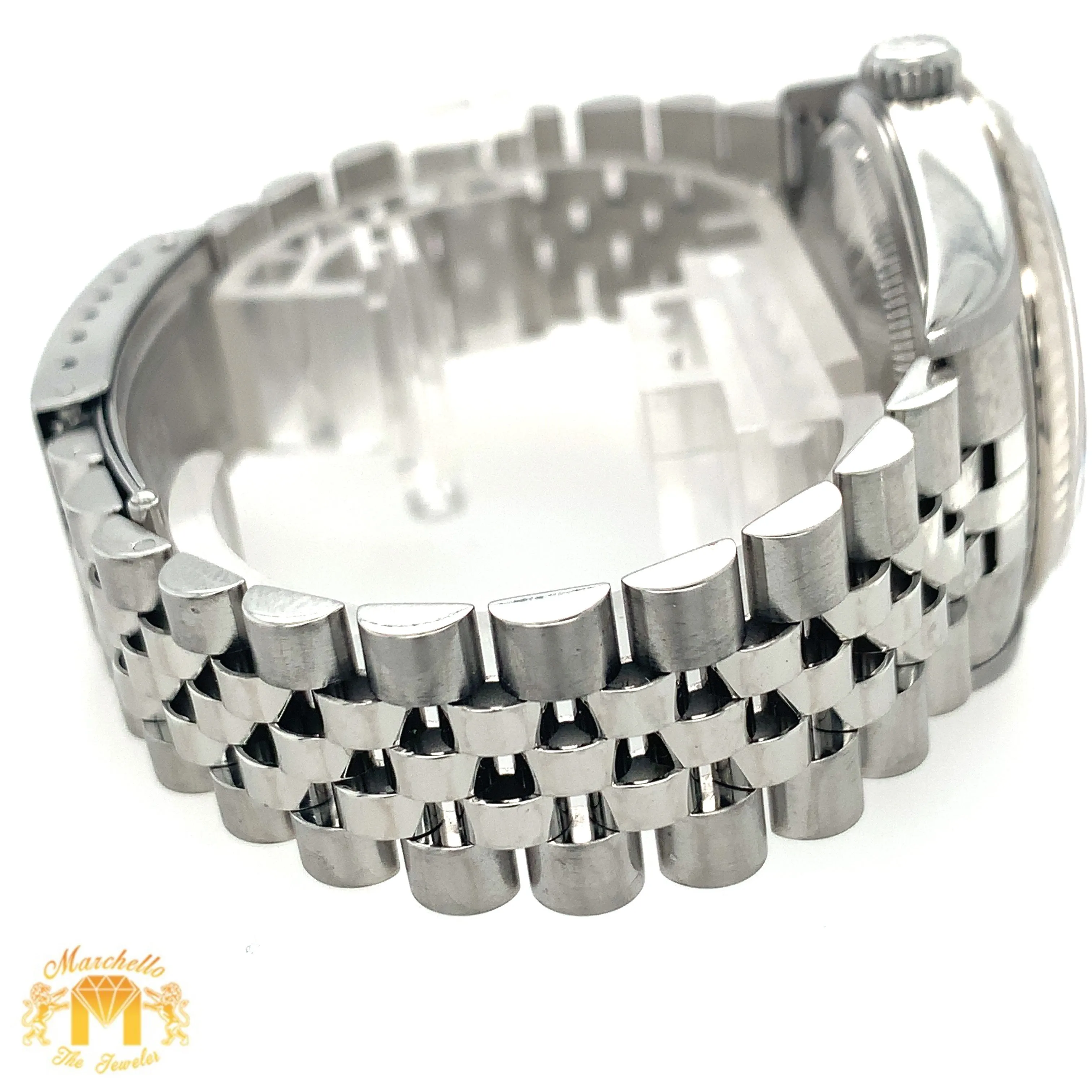 36mm Rolex Datejust Watch with Stainless Steel Jubilee Bracelet (quick-set, silver dial with Roman numerals)