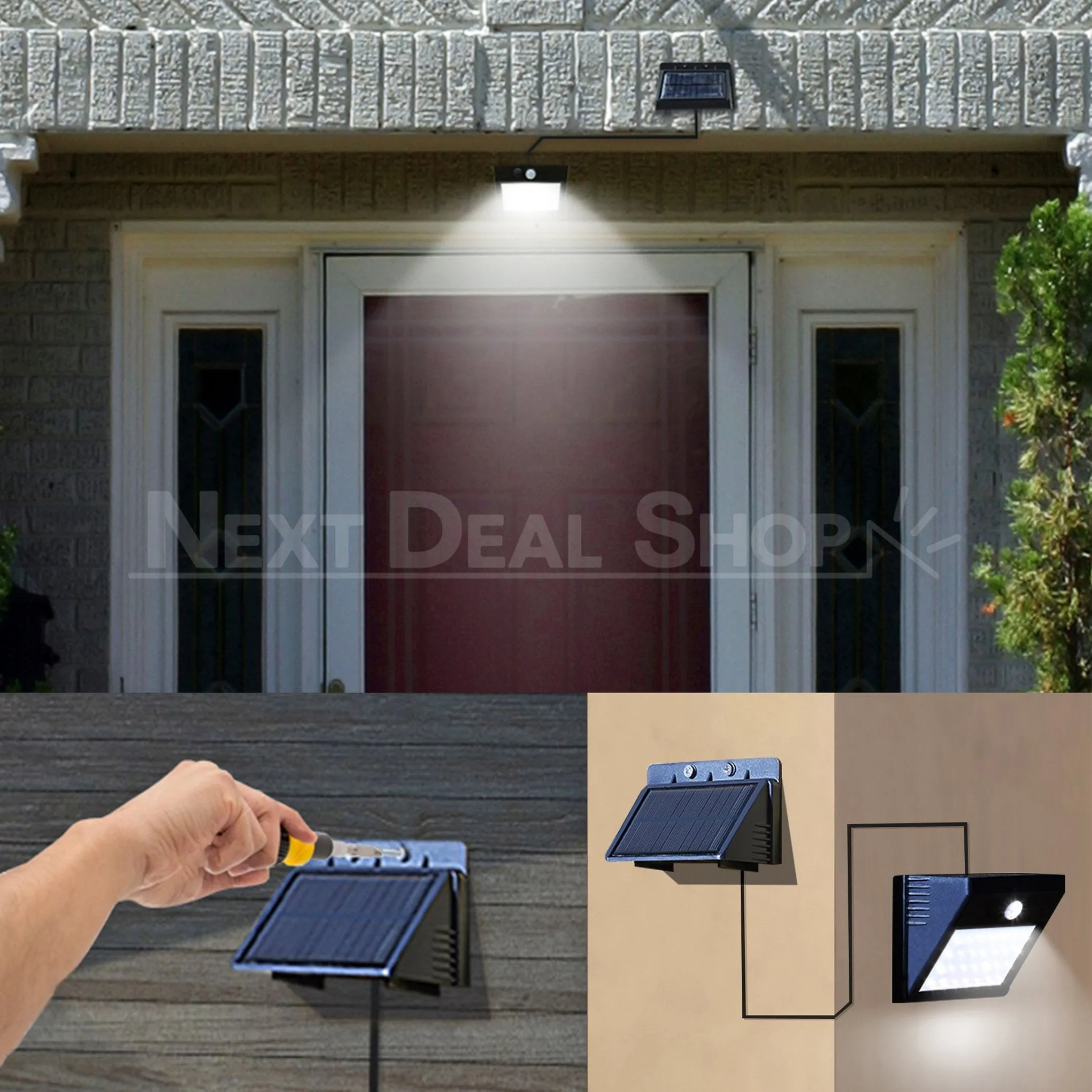 ALL-NEW Solar Powered Motion Sensor Light (W/ Detachable Solar Panel)