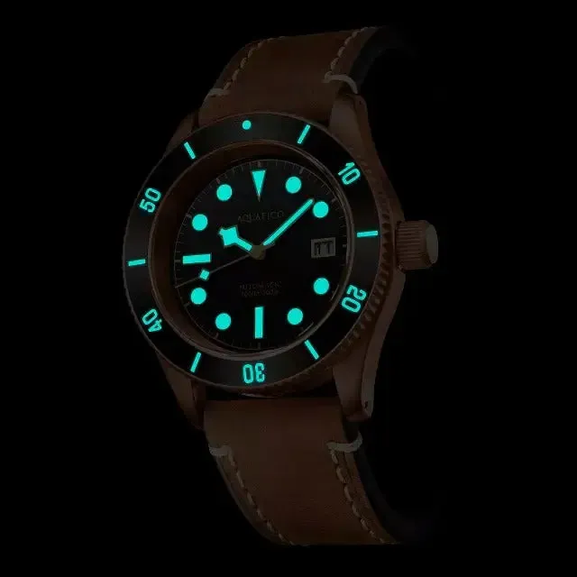 Aquatico Bronze Sea Star Brown Dial Watch (Ceramic Insert)