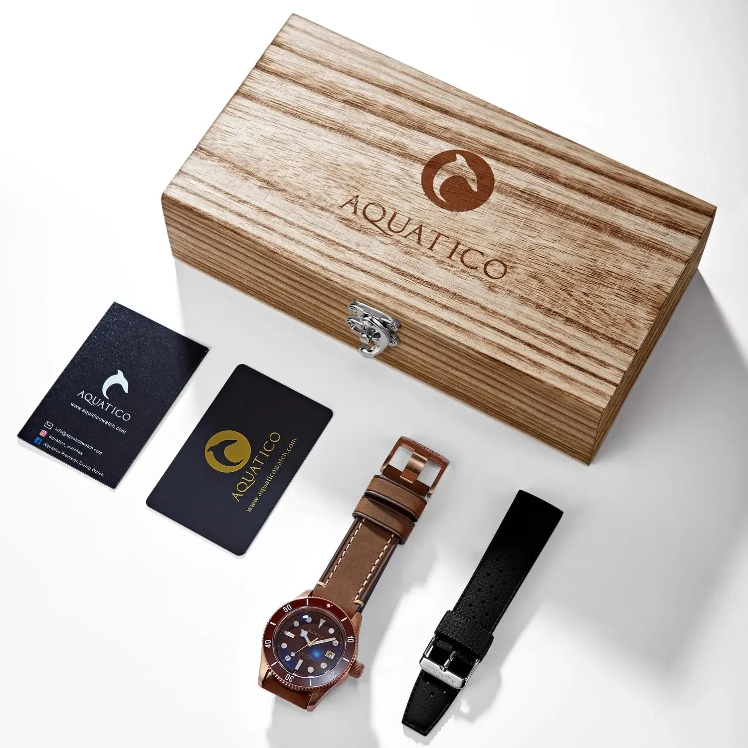 Aquatico Bronze Sea Star Brown Dial Watch (Ceramic Insert)