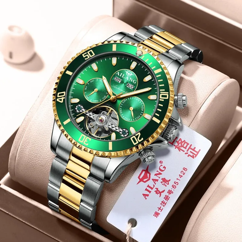 automatic winding mechanical Tourbillon  waterproof fashion Luminous watch