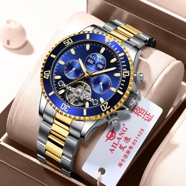 automatic winding mechanical Tourbillon  waterproof fashion Luminous watch