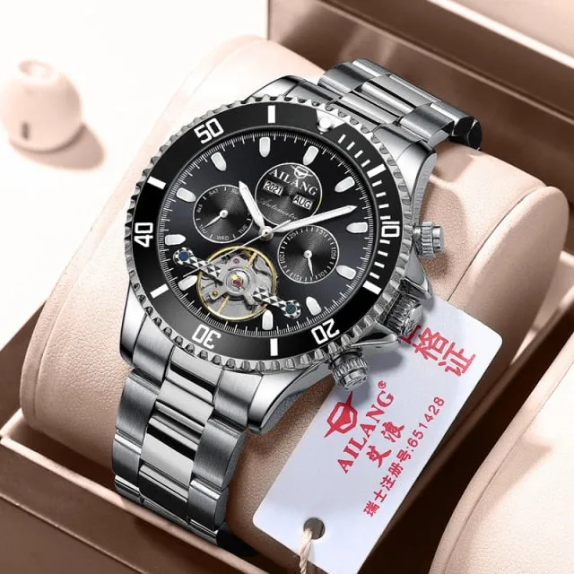automatic winding mechanical Tourbillon  waterproof fashion Luminous watch