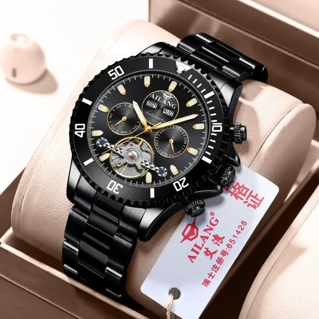 automatic winding mechanical Tourbillon  waterproof fashion Luminous watch