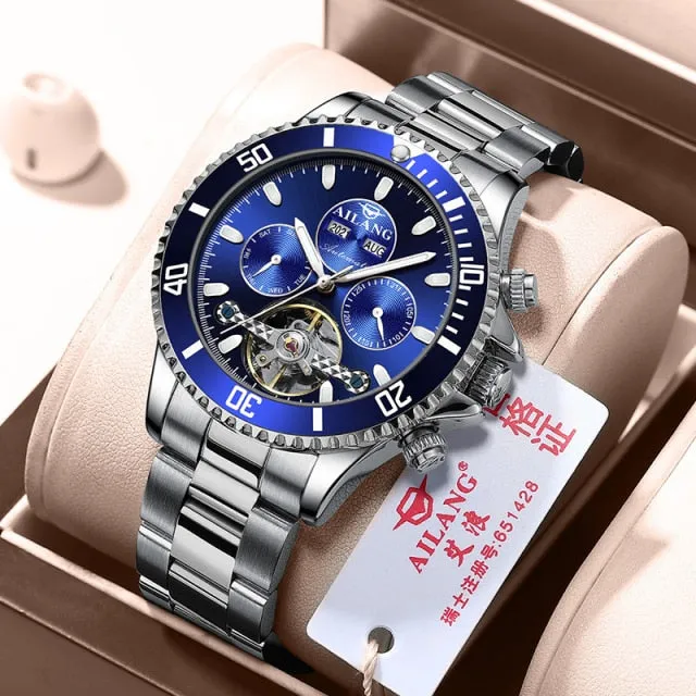 automatic winding mechanical Tourbillon  waterproof fashion Luminous watch