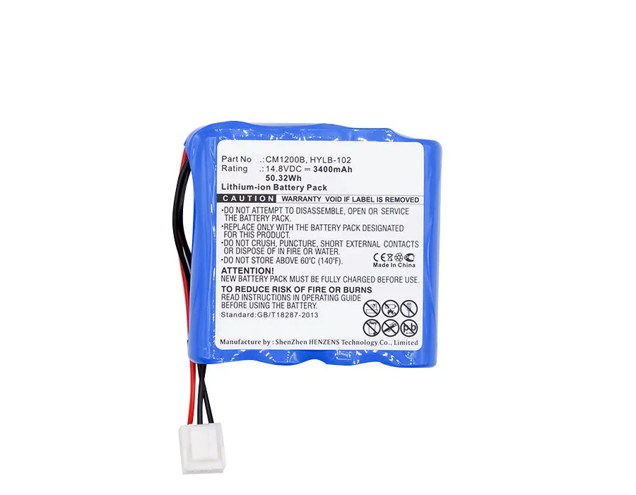 Batteries N Accessories BNA-WB-L11213 Medical Battery - Li-ion, 14.8V, 3400mAh, Ultra High Capacity - Replacement for EDAN HYLB-102 Battery