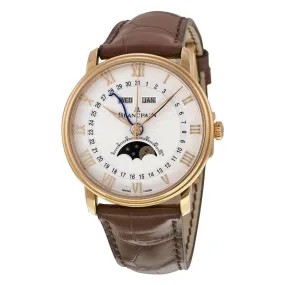 Blancpain Villeret Moonphase & Complete Calendar Automatic Oplaine Dial Brown Leather Men's Watch 6664-3642-55B