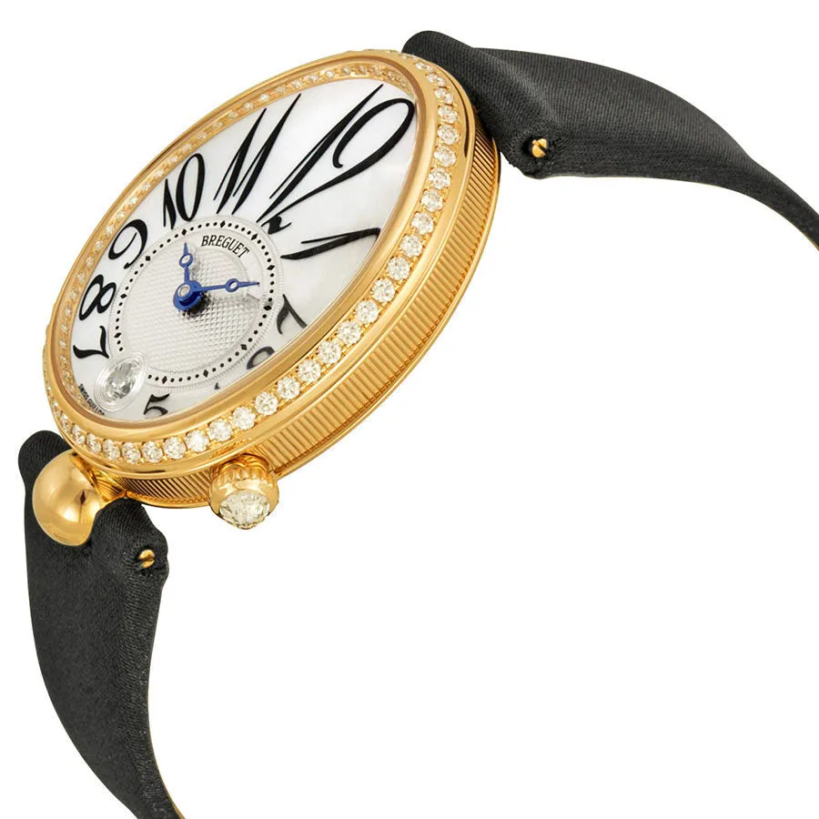 Breguet Reine de Naples Mother of Pearl Dial 18kt Rose Gold Black Ladies Diamond Watch 8918BR58864D00D 8918BR/58/864.D00D
