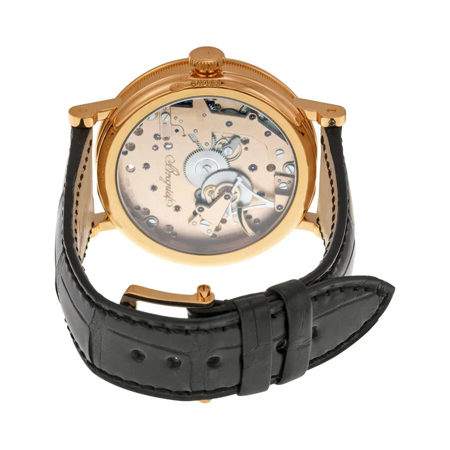 Breguet Tradition Black and Champagne Skeleton Dial 18kt Rose Gold Black Leather Men's Watch 7057BRR99W6 7057BR/R9/9W6