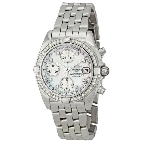Breitling Chrono Galactic Mother of Pearl Diamond Dial Men's Watch A13358LA-A578SS A13358LA/A578