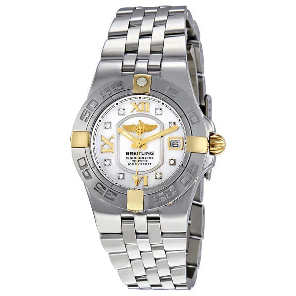 Breitling Galactic 30 Mother Of Pearl Diamond Dial Ladies Watch B1340L2-A680SS