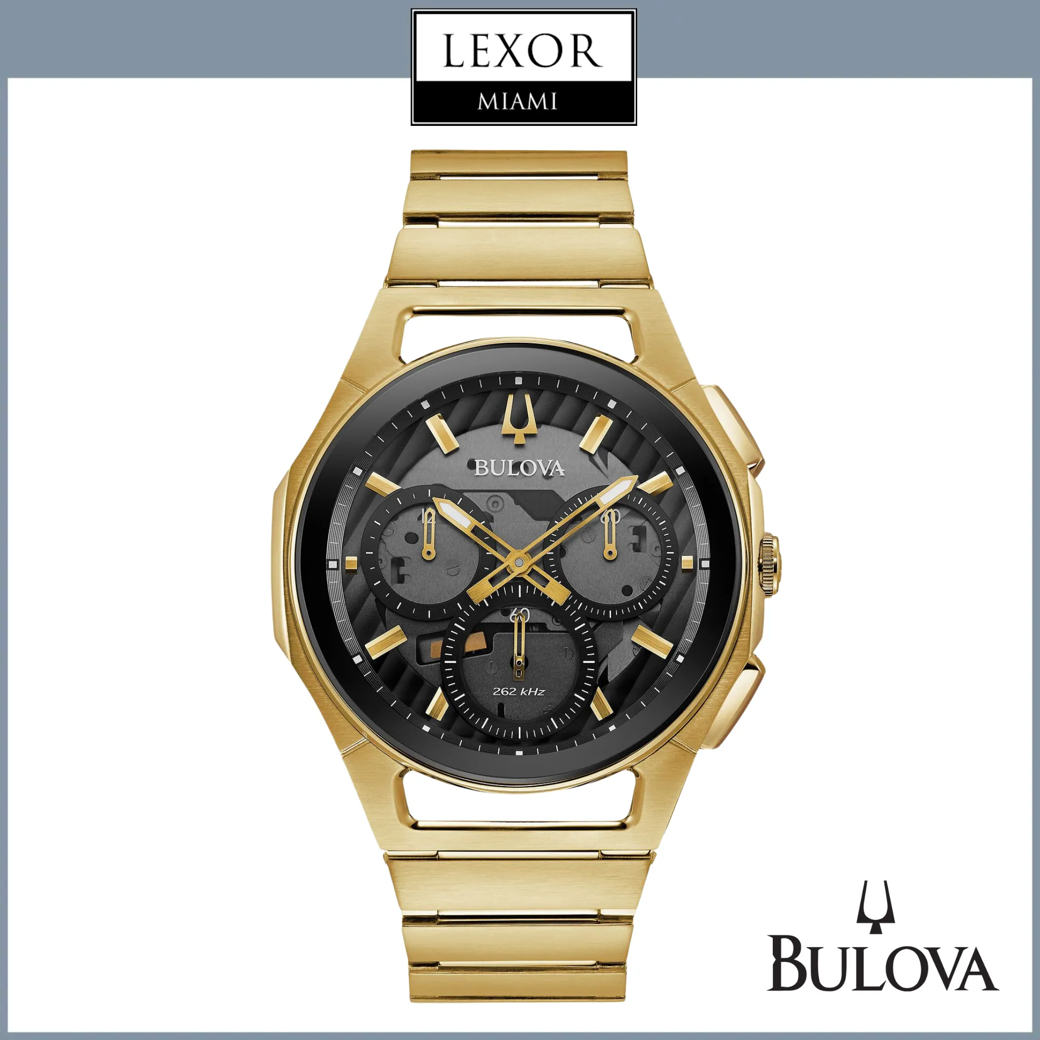 Bulova 97A144 Curv Gold Stainless Steel Strap Men Watches