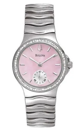 Bulova Diamond Series Mother of Pearl Dial Ladies Watch 96R57