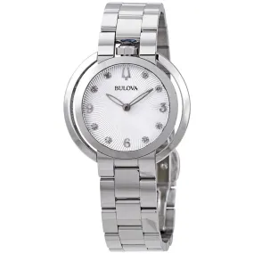 Bulova Rubaiyat Diamond White Dial Ladies Watch 96P184