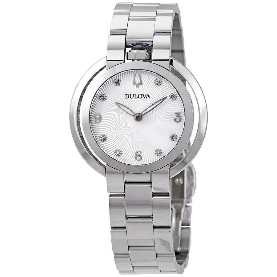 Bulova Rubaiyat Diamond White Dial Ladies Watch 96P184