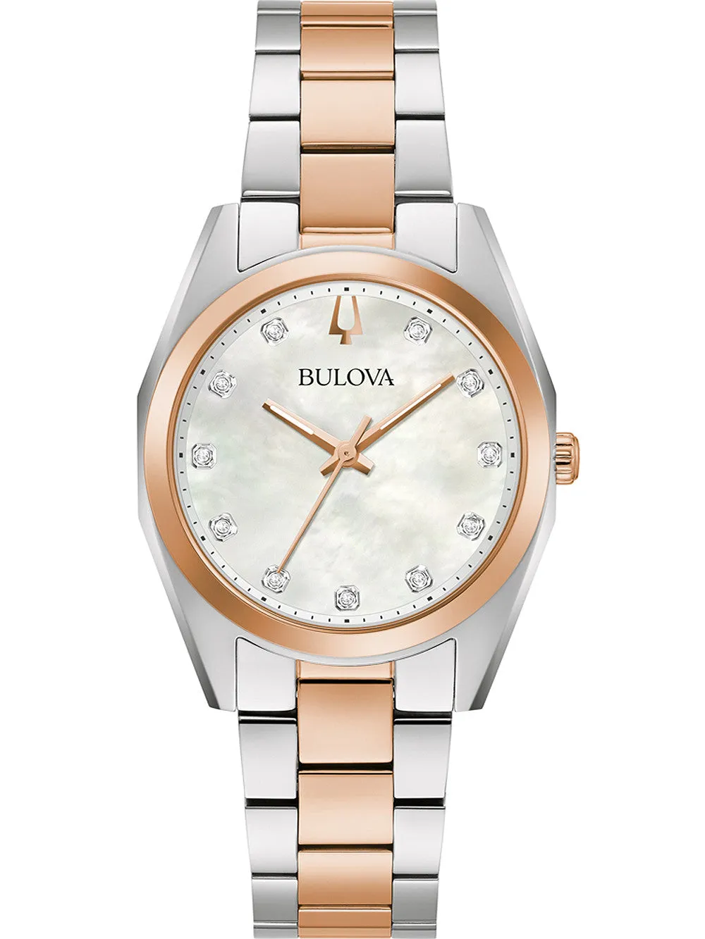 Bulova Surveyor Women's Watch with Diamond Accents and Mother Of Pearl Dial Model 98P207