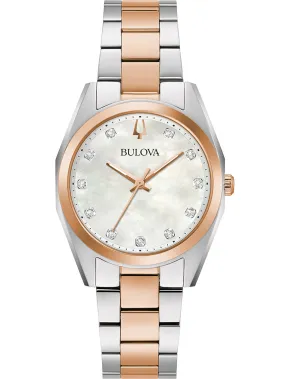 Bulova Surveyor Women's Watch with Diamond Accents and Mother Of Pearl Dial Model 98P207