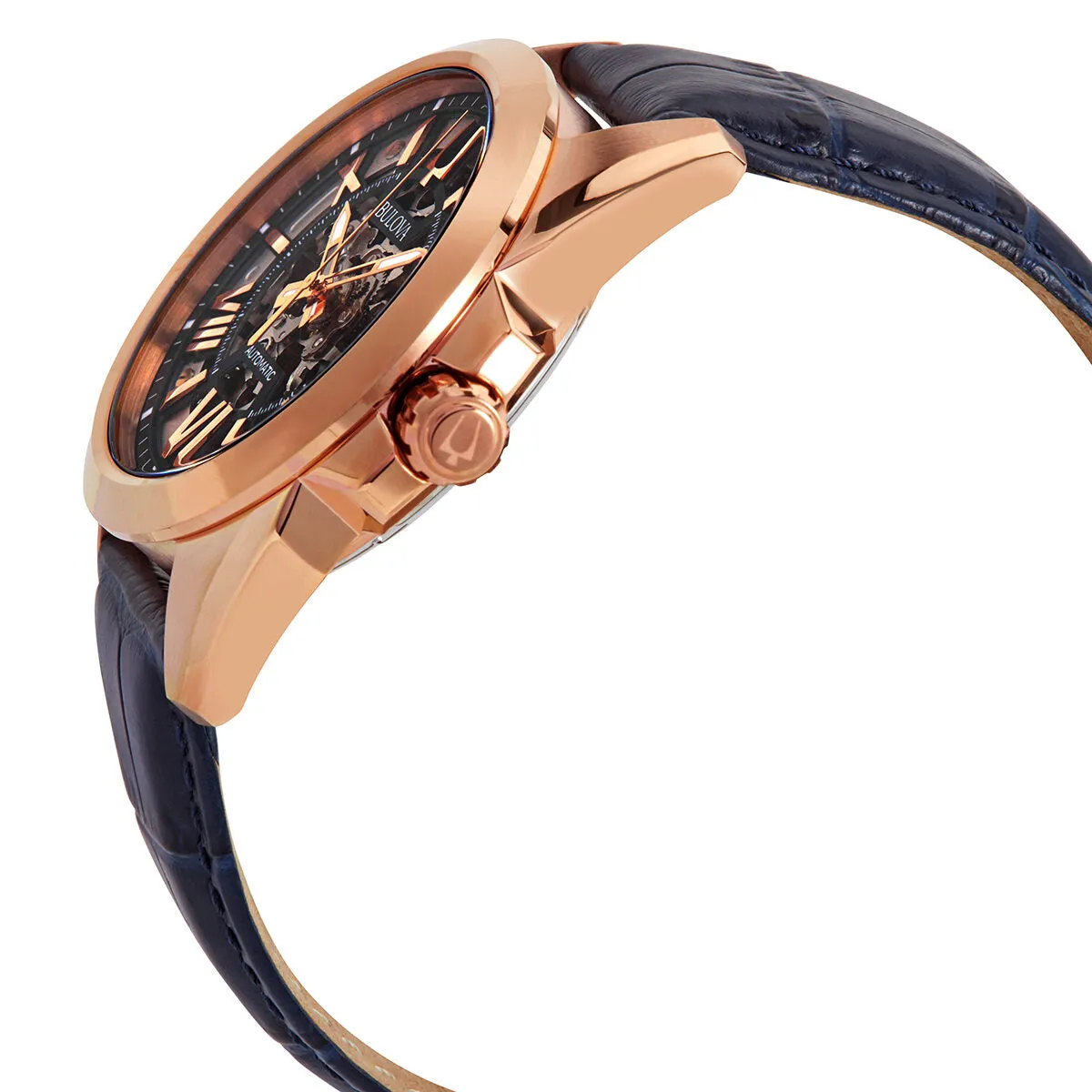Bulova Sutton Automatic Silver Skeleton Dial Men's Watch 97A161