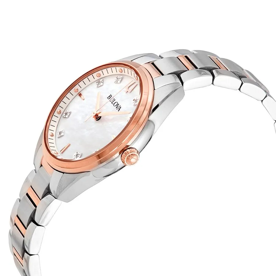 Bulova Sutton Mother of Pearl Diamond Dial Ladies Watch 98P183