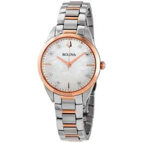 Bulova Sutton Mother of Pearl Diamond Dial Ladies Watch 98P183