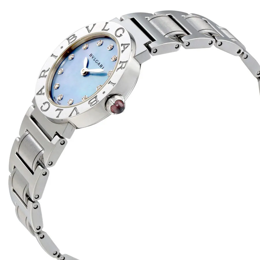 Bvlgari BVLGARI Blue Mother-of-Pearl Diamond Dial Stainless Steel Ladies Watch 102200