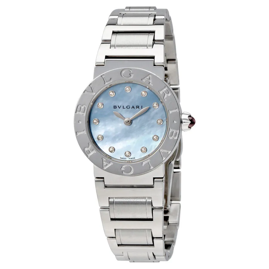 Bvlgari BVLGARI Blue Mother-of-Pearl Diamond Dial Stainless Steel Ladies Watch 102200