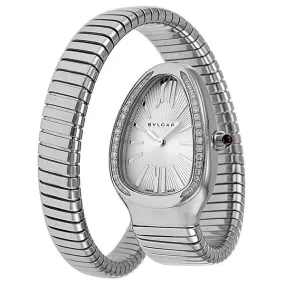 Bvlgari Serpenti Silver Dial Stainless Steel Diamond Ladies Watch SP35C6SDS-1T-L