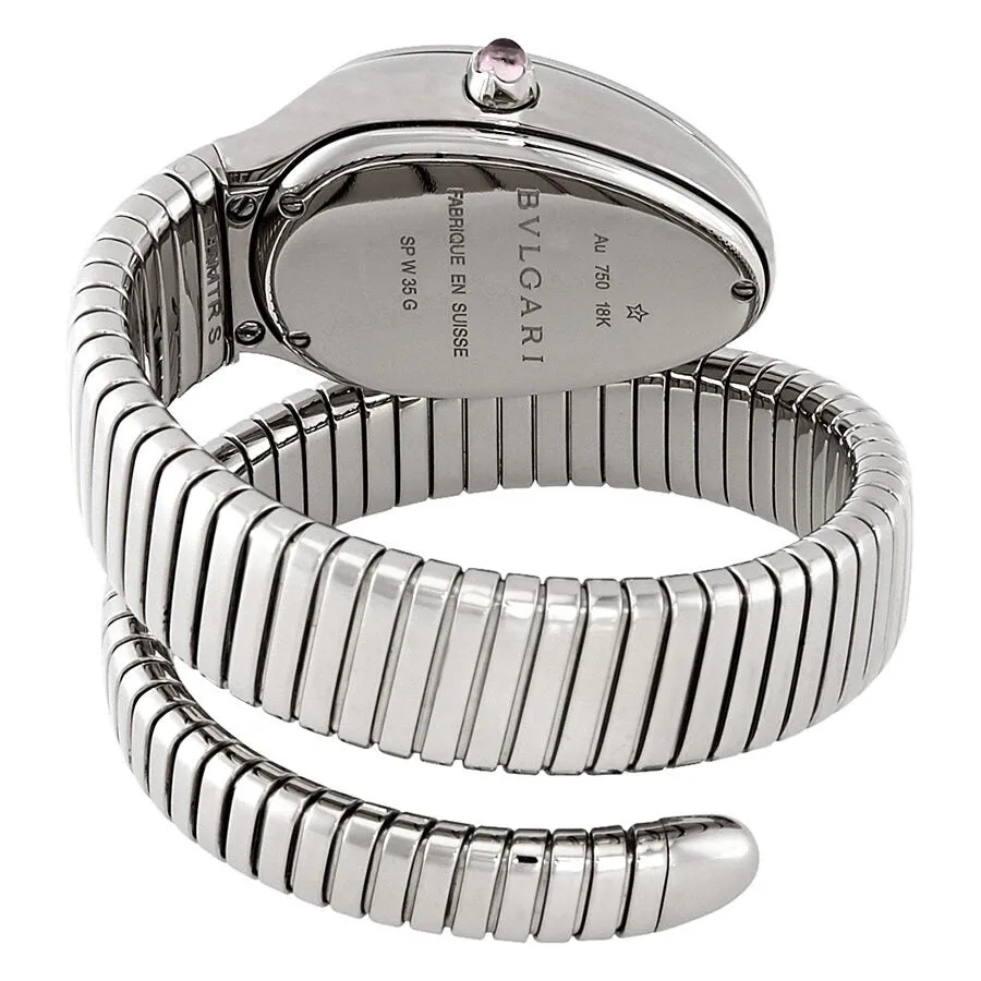 Bvlgari Serpenti Tubogas 18k White Gold Diamond Pave Dial Quartz Ladies Watch 102005