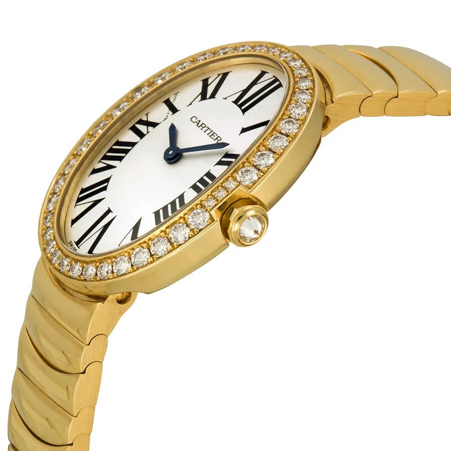 Cartier Baignoire Silver Dial 18kt Yellow Gold Ladies Watch WB520019