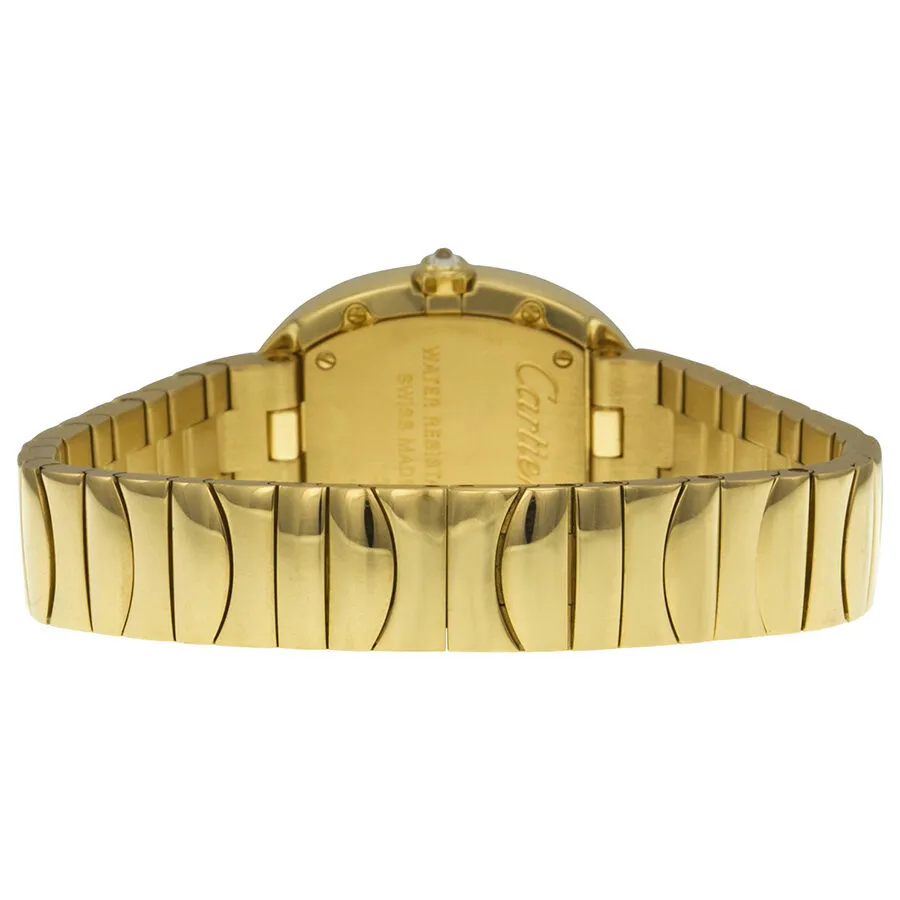 Cartier Baignoire Silver Dial 18kt Yellow Gold Ladies Watch WB520019