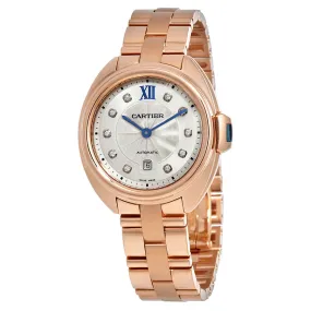 Cartier Cle Automatic 18kt Rose Gold Ladies Watch WJCL0034