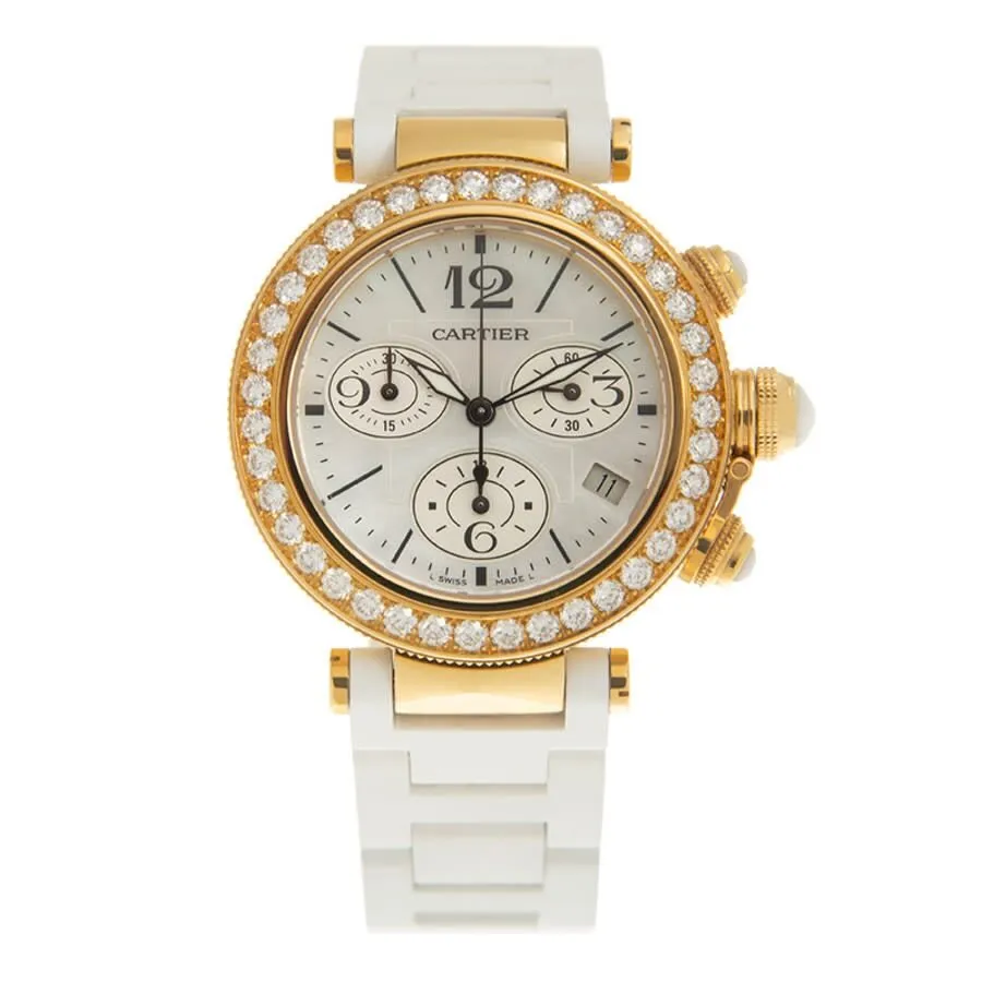 Cartier Pasha Seatimer Mother of Pearl Chronograph Ladies Watch WJ130009