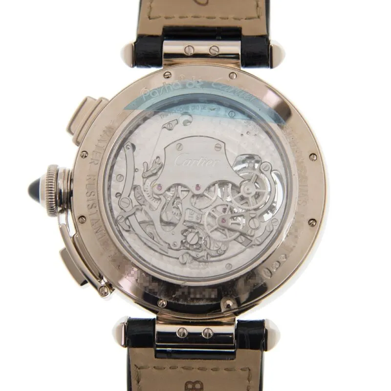 Cartier Pasha Tourbillon Chronograph 18 kt White Gold Men's Watch W3030013