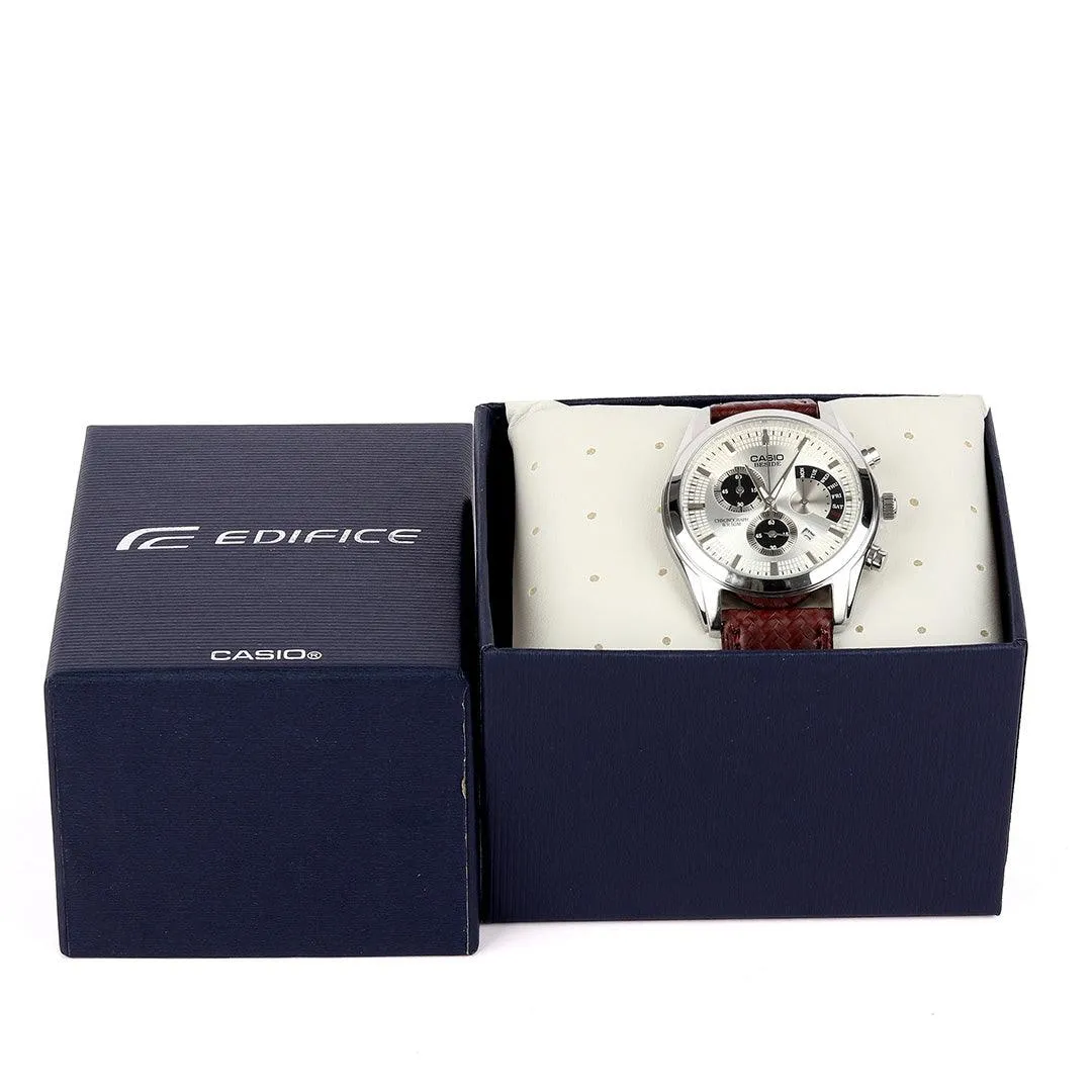Casio Edifice Women's Brown Leather Strap Chronograph Watch