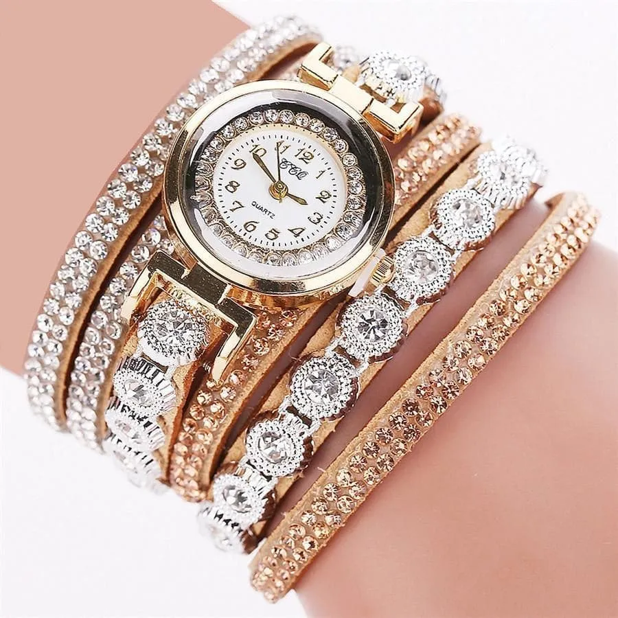CCQ Women's Fashion Genuine Leather Luxury Straps Bracelet Watch