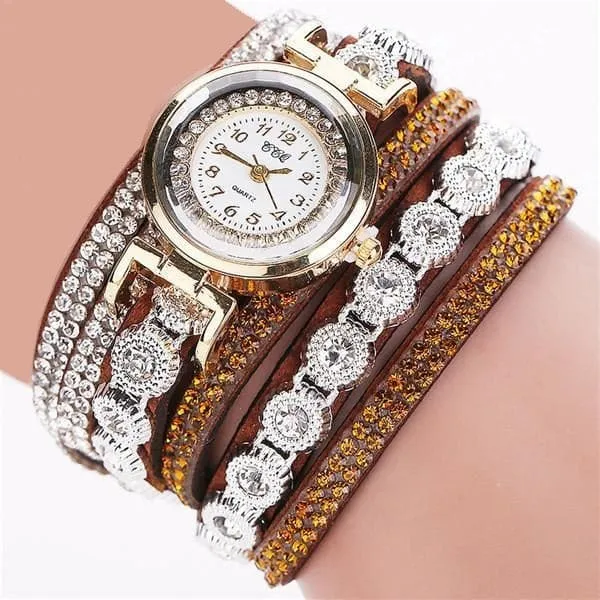 CCQ Women's Fashion Genuine Leather Luxury Straps Bracelet Watch