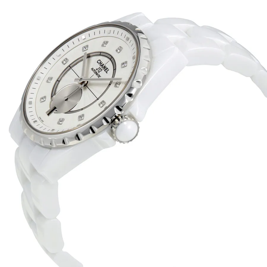 Chanel J12-365 White Opaline Diamond Dial Ceramic Ladies Watch H4345