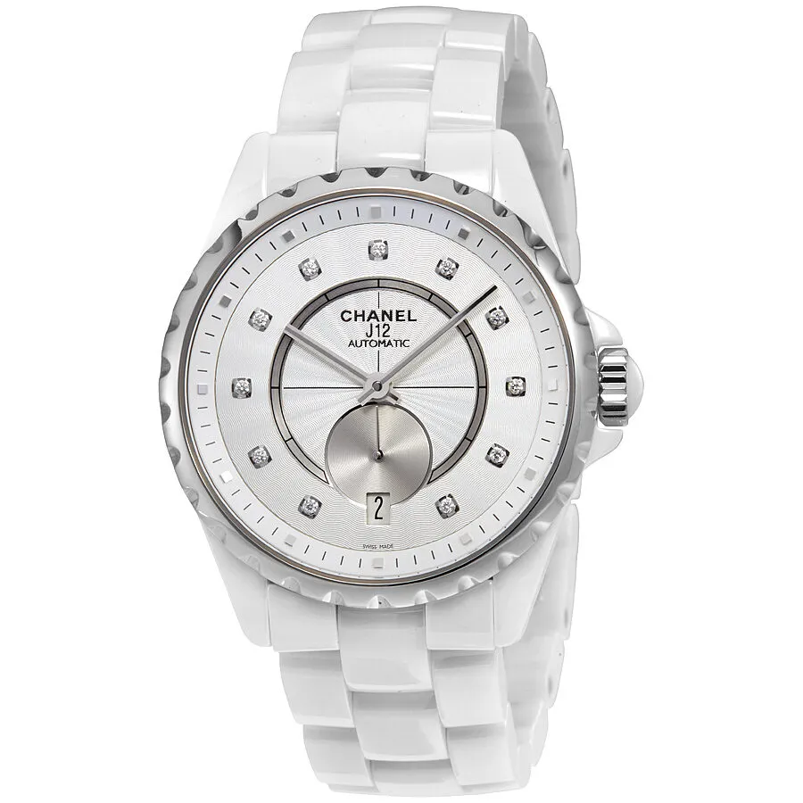 Chanel J12-365 White Opaline Diamond Dial Ceramic Ladies Watch H4345