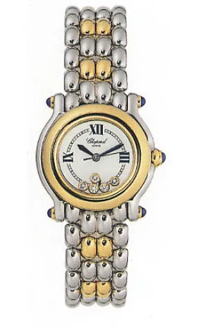 Chopard Happy Sport Diamond 18kt Yellow Gold And Steel Ladies Watch 27/8256-23