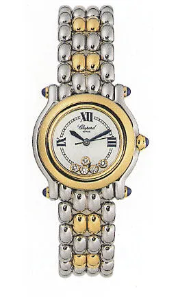 Chopard Happy Sport Diamond 18kt Yellow Gold And Steel Ladies Watch 27/8256-23