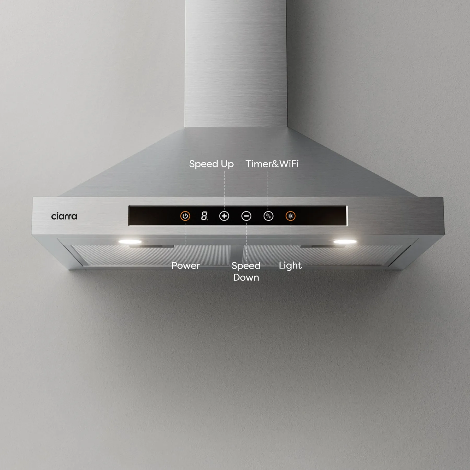 CIARRA 30 Inch Smart Wall Mount Range Hood with Alexa and Google Home Voice Control CAS75308W-OW