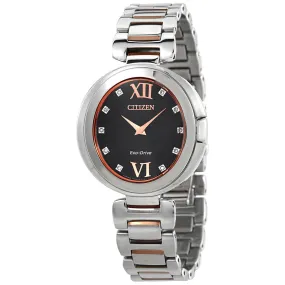 Citizen Capella Diamond Black Dial Ladies Two-Tone Watch EX1516-52E